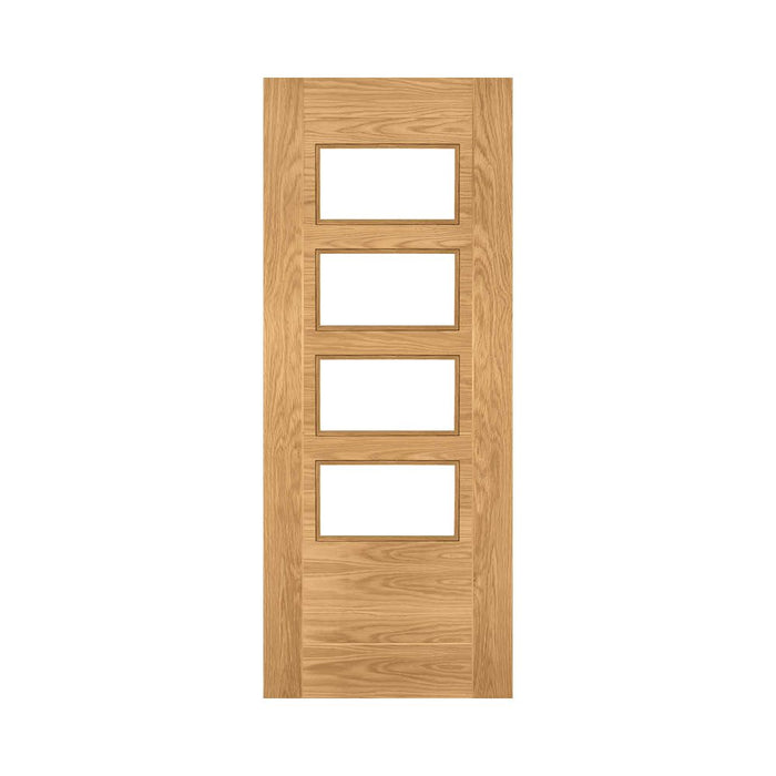 Deanta Seville Prefinished Oak Glazed 4 Lite Square Door