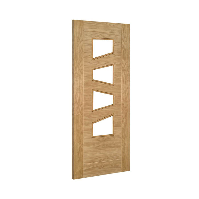 Deanta Seville Prefinished Oak Glazed 4 Lite Slanted Door