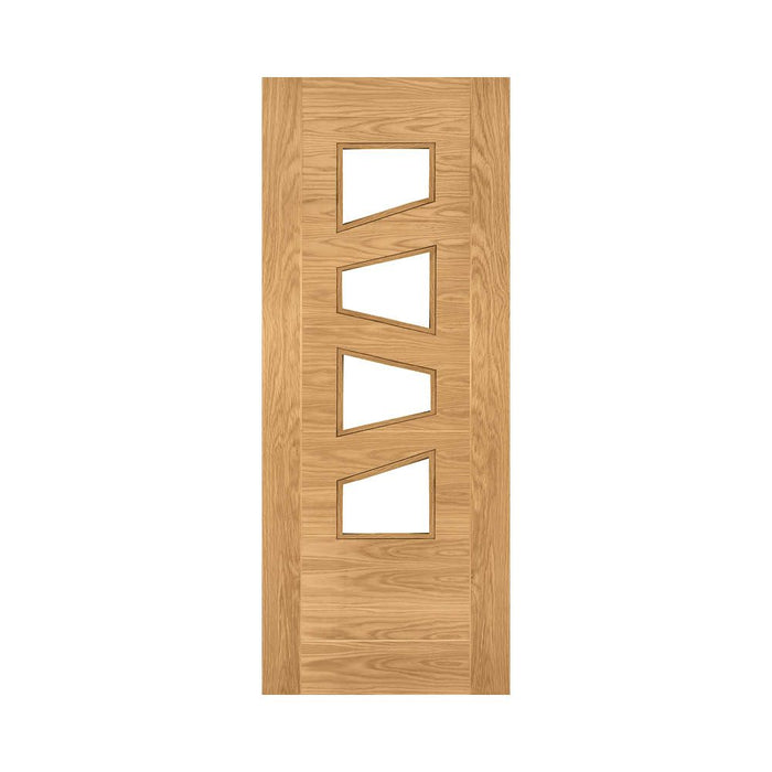 Deanta Seville Prefinished Oak Glazed 4 Lite Slanted Door