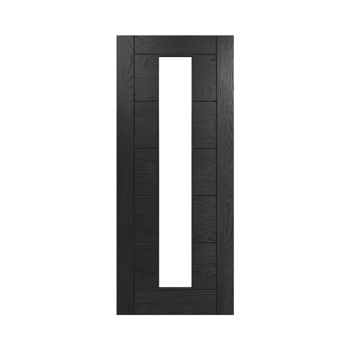 Deanta Seville Brushed Black Oak Glazed 1 Lite Door
