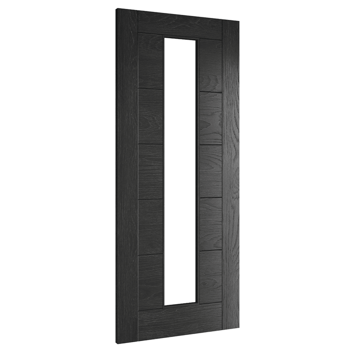 Deanta Seville Brushed Black Oak Glazed 1 Lite Door