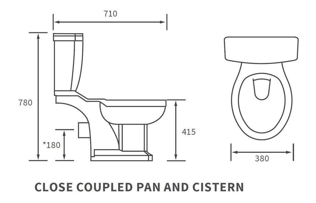 Sherlais Close Coupled WC & Soft Close Seat