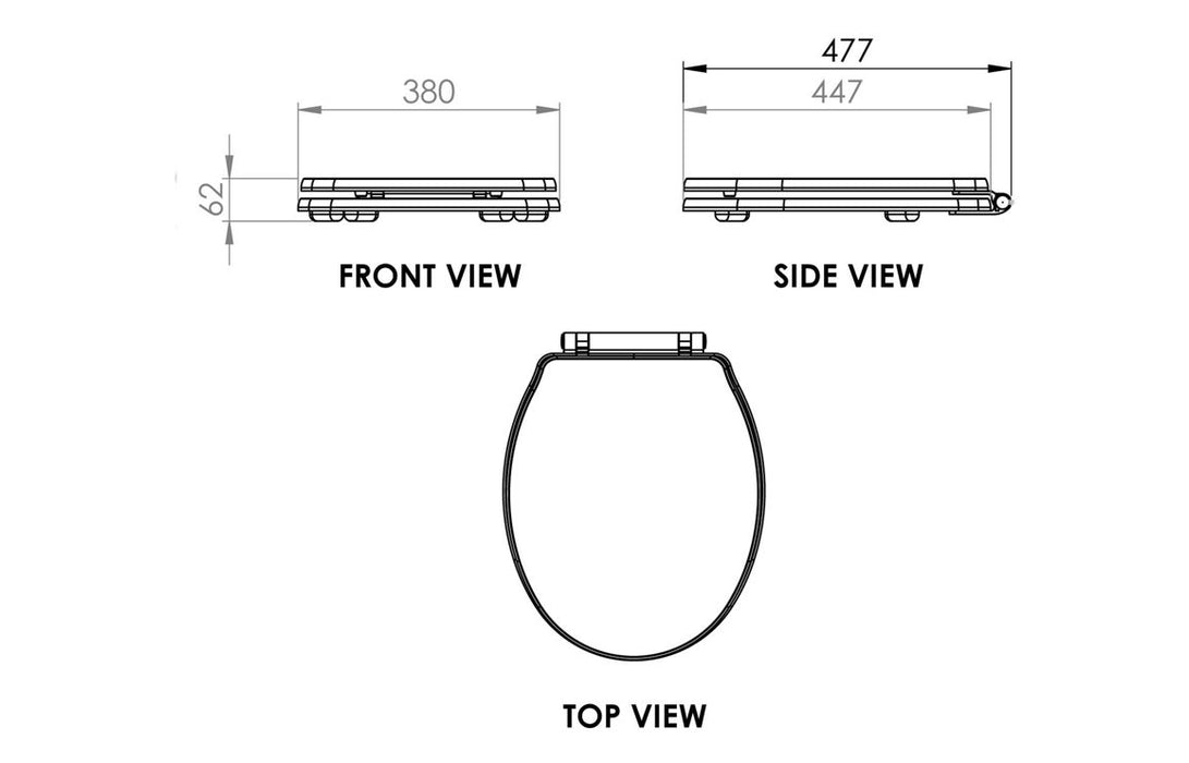 Sherlais Soft Close Toilet Seat - Satin White Wood Effect