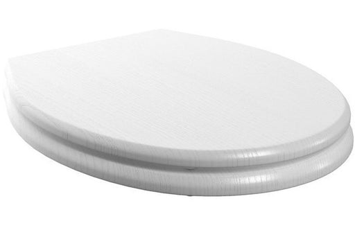 Sherlais Soft Close Toilet Seat - Satin White Wood Effect