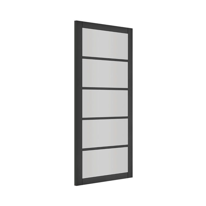 Deanta Shoreditch Black Prefinished Glazed Door
