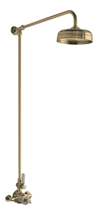 Shower Kits Wall Mounted Thermostatic Shower Valve & Kit In Brushed Brass