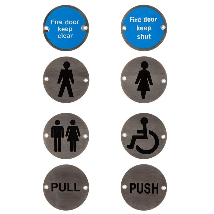Deanta 3.0" Round Steel Disabled Sign