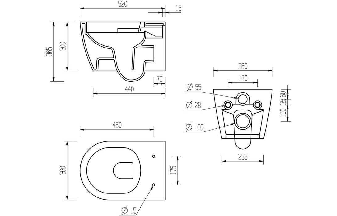 Silvain Rimless Wall Hung WC & Soft Close Seat