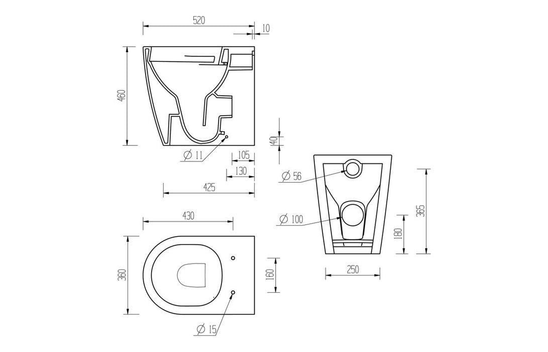 Silvain Rimless Back To Wall Comfort Height WC & Soft Close Seat