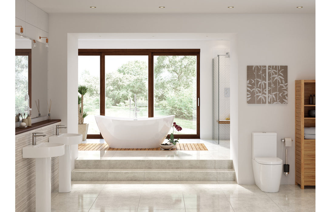 Silvain Rimless Close Coupled Fully Shrouded Comfort Height WC & Soft Close Seat
