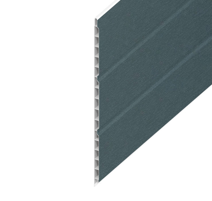 Slate Grey Woodgrain Hollow Soffit Board (5m Length)