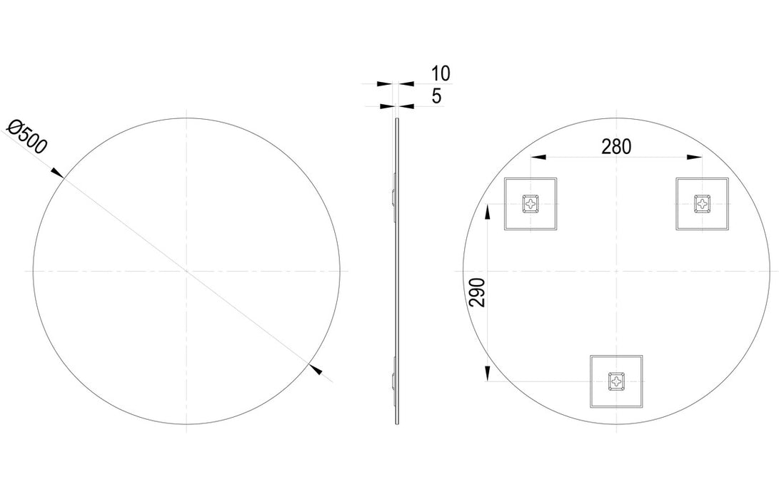 Solenne 500mm Round Mirror