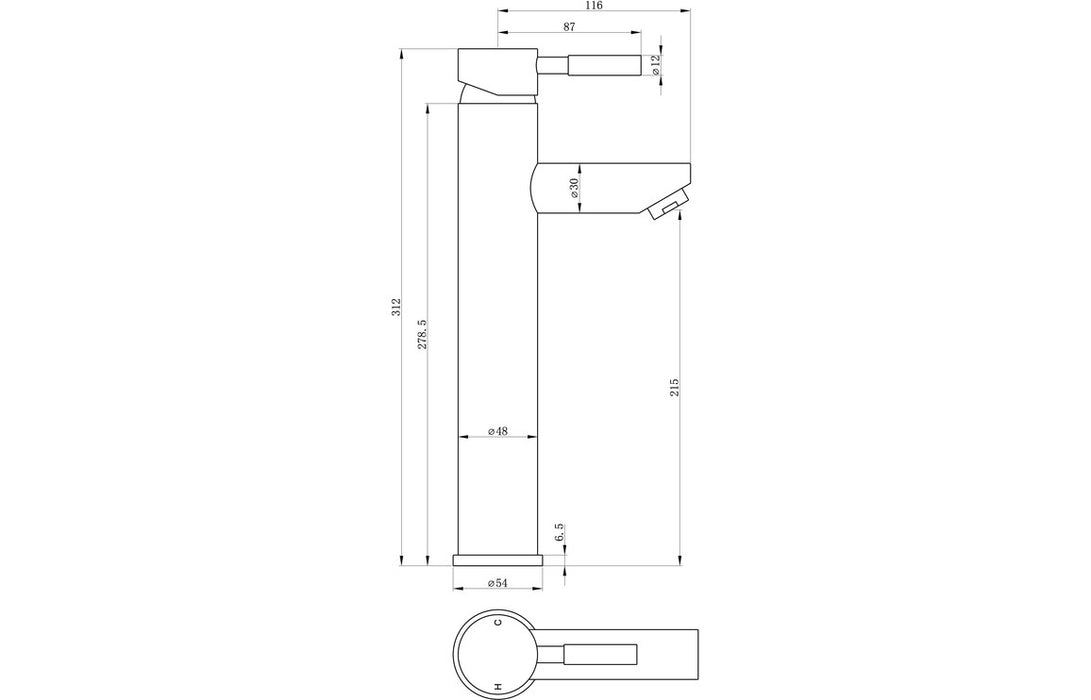 Soprano Tall Basin Mixer - Chrome