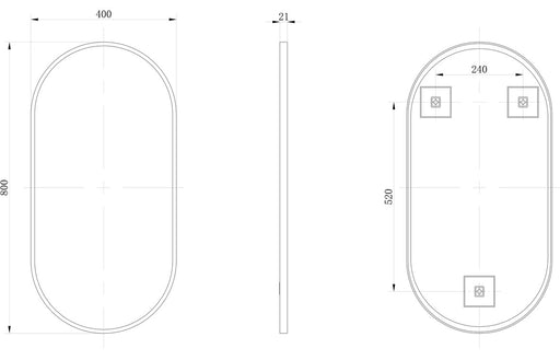 Soren 800x400mm Oblong Mirror - Brushed Bronze
