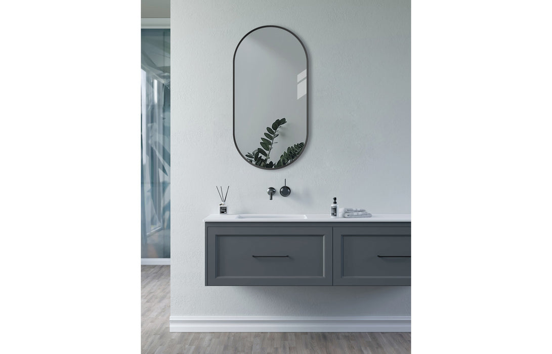 Soren 800x400mm Oblong Mirror - Matt Black