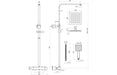 Square Thermostatic Bar Mixer w/Riser Kit