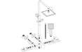 Square Thermostatic Bar Mixer w/Riser Kit