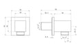 Square Wall Outlet Elbow - Brushed Brass