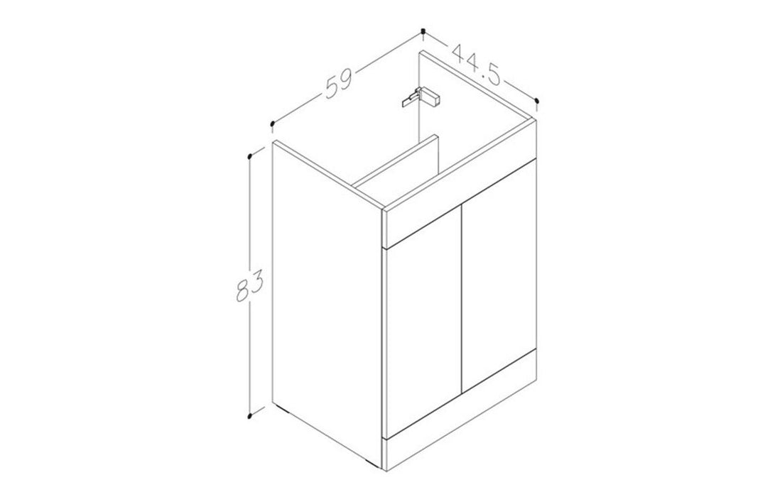 Accent 610mm Floor Standing 2 Door Basin Unit & Basin - Matt White