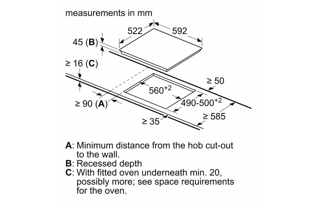 Neff N50 T16NBE1L 60cm Ceramic Hob - Black