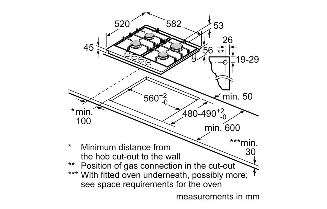 Neff N70 T26CIP8N0 60cm Gas Hob - St/Steel
