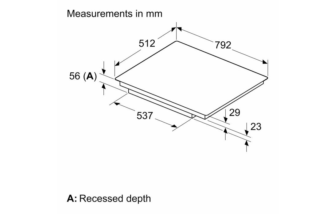 Neff N70 T58PHW1L0 80cm Induction Hob - Black Glass
