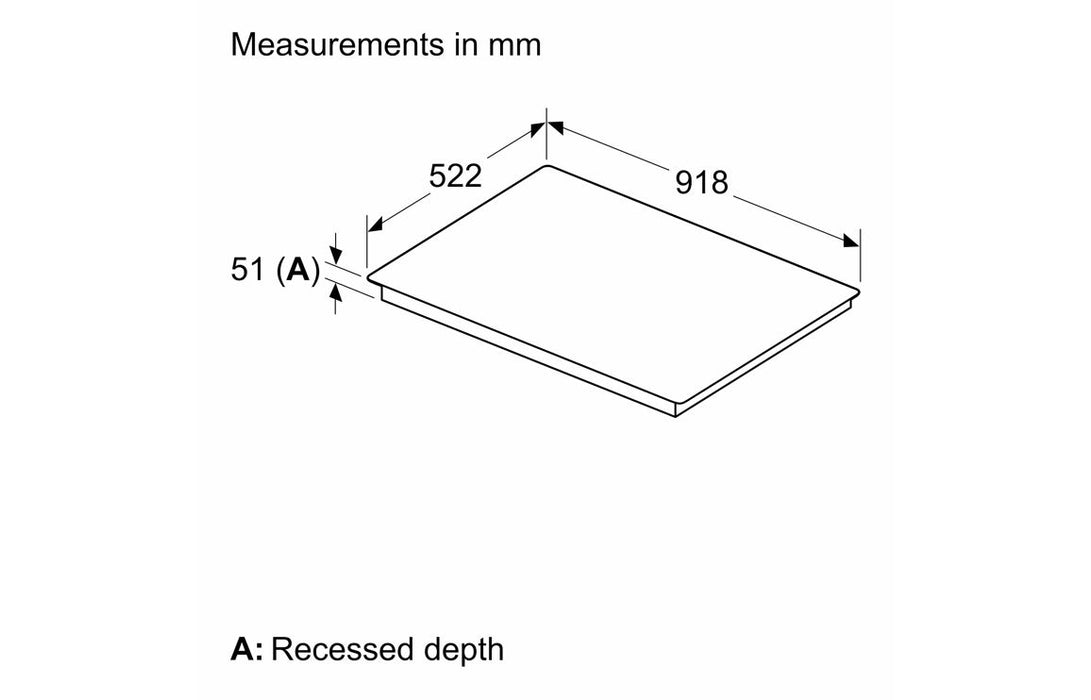 Neff N70 T69FHV4L0 90cm Flex Induction Hob - Black Glass