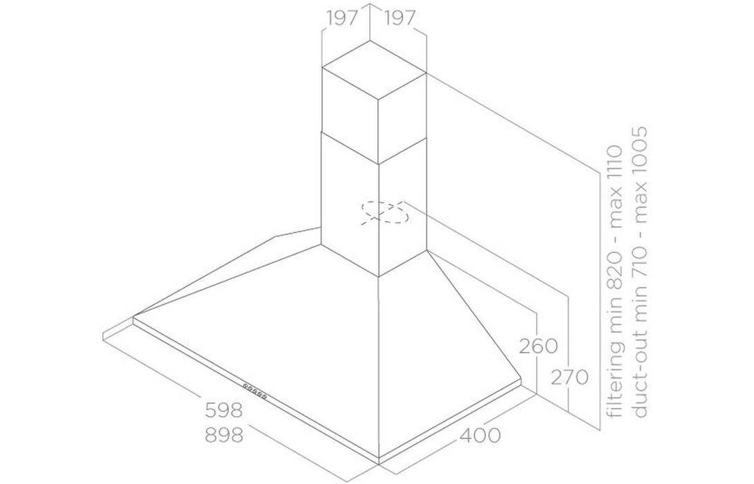 Elica Tamaya 2.0 60cm Chimney Hood - St/Steel
