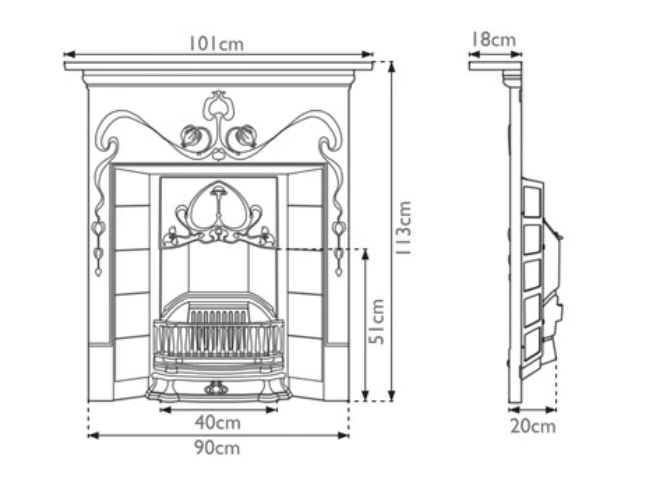 Carron Valentine Cast Iron Combination Fireplace