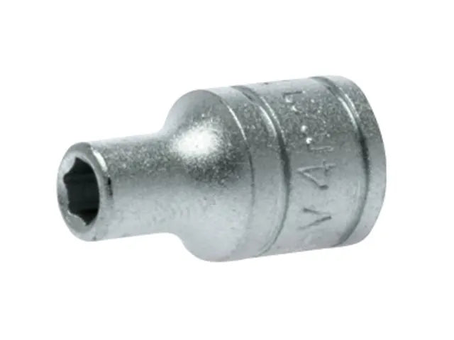 Hexagon Socket 6 Point Regular 1/4in Drive 4mm