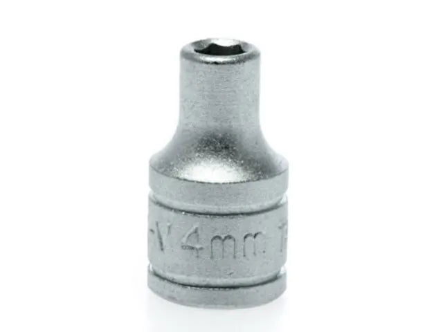 Hexagon Socket 6 Point Regular 1/4in Drive 4mm