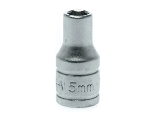 Hexagon Socket 6 Point Regular 1/4in Drive 5mm