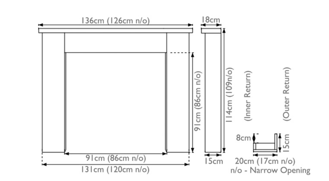 Carron New England Wooden Fireplace Surround