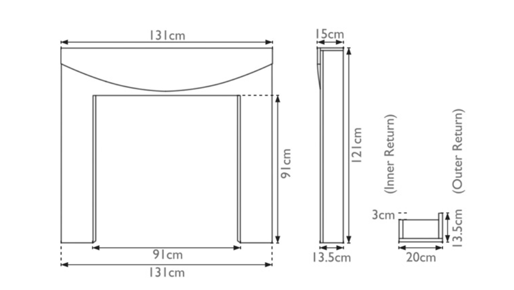 Carron New Hampshire Wooden Fireplace Surround