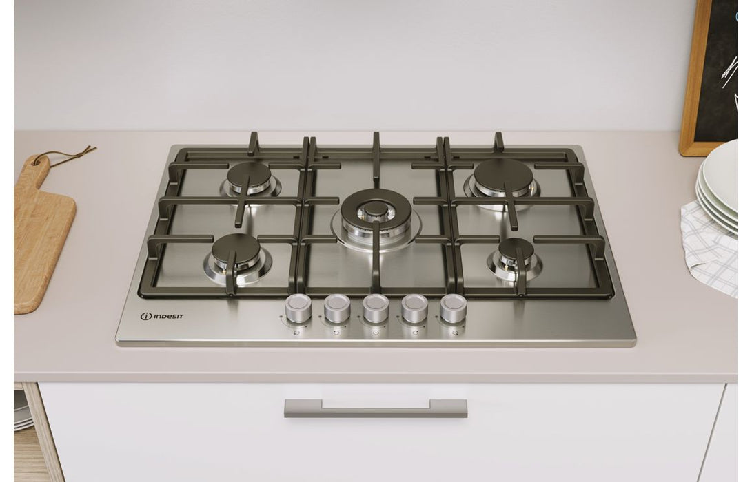 Indesit THP 751 W/IX/I 1 75cm Gas Hob - St/Steel