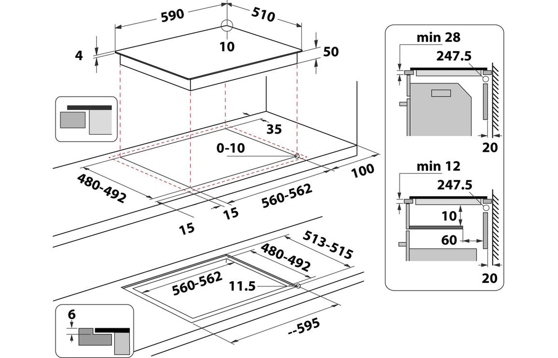 Hotpoint TQ 1460S CPNE 60cm Induction Hob - Black