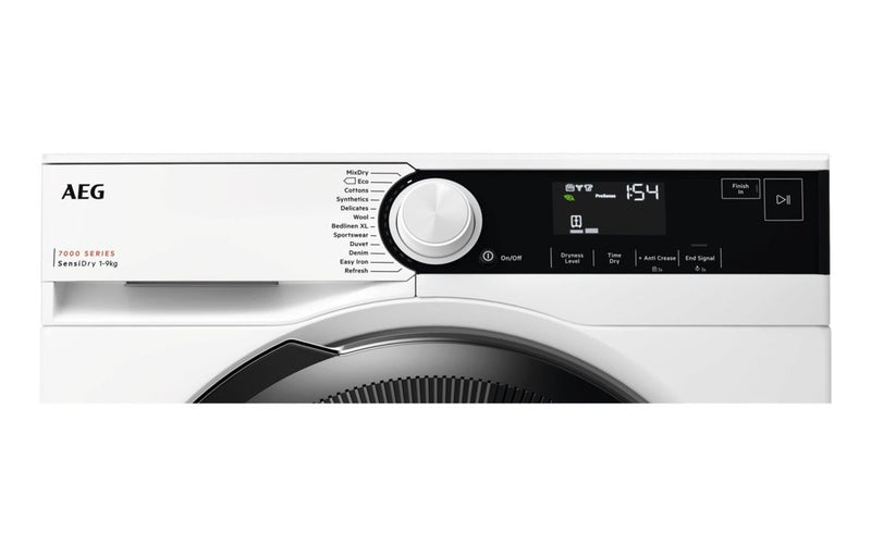 AEG TR739G4B F/S 9kg Heat Pump Condenser Dryer - White