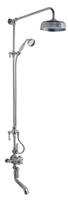 Old London Topaz Chrome Triple Thermostatic Shower Valve Rigid Riser Kit