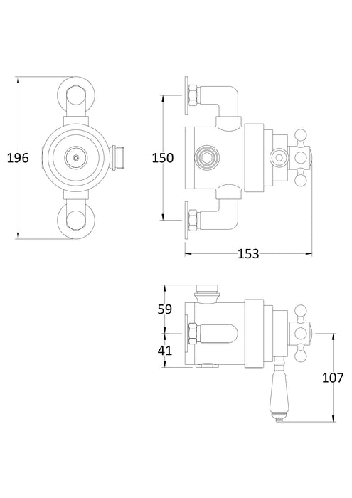 Old London Topaz Chrome Exposed Dual Shower Valve