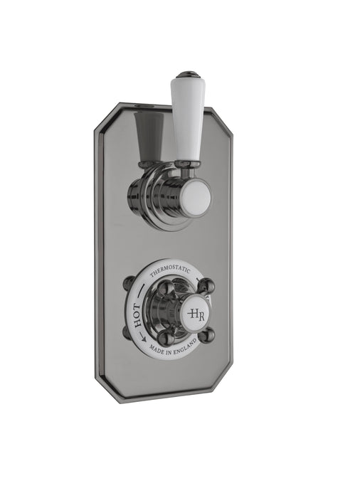 Old London Topaz Brushed Pewter Twin Thermostatic Shower Valve