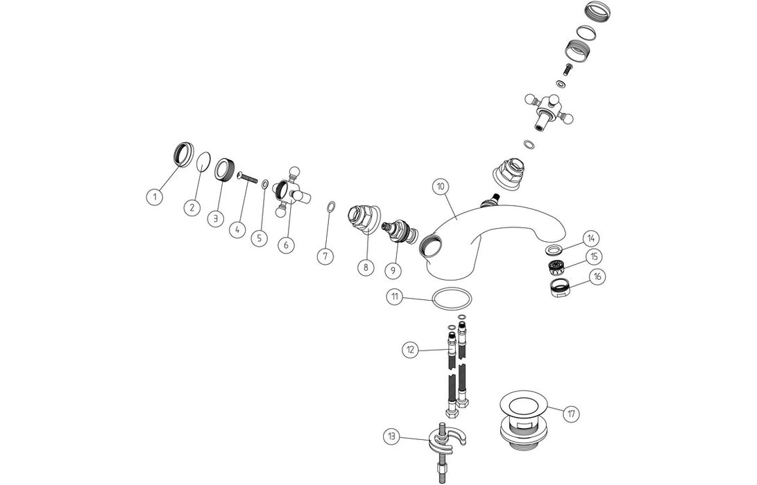 Taverno Basin Mixer & Pop Up Waste - Chrome