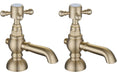 Taverno Basin Pillar Taps - Brushed Brass
