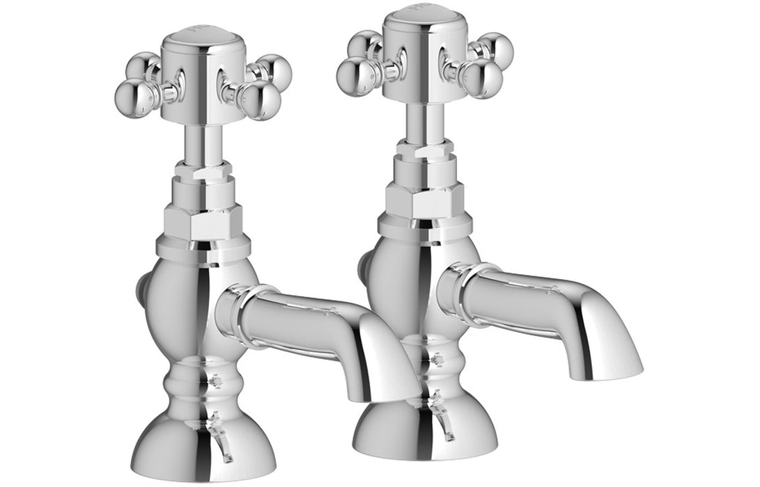Taverno Basin Pillar Taps - Chrome
