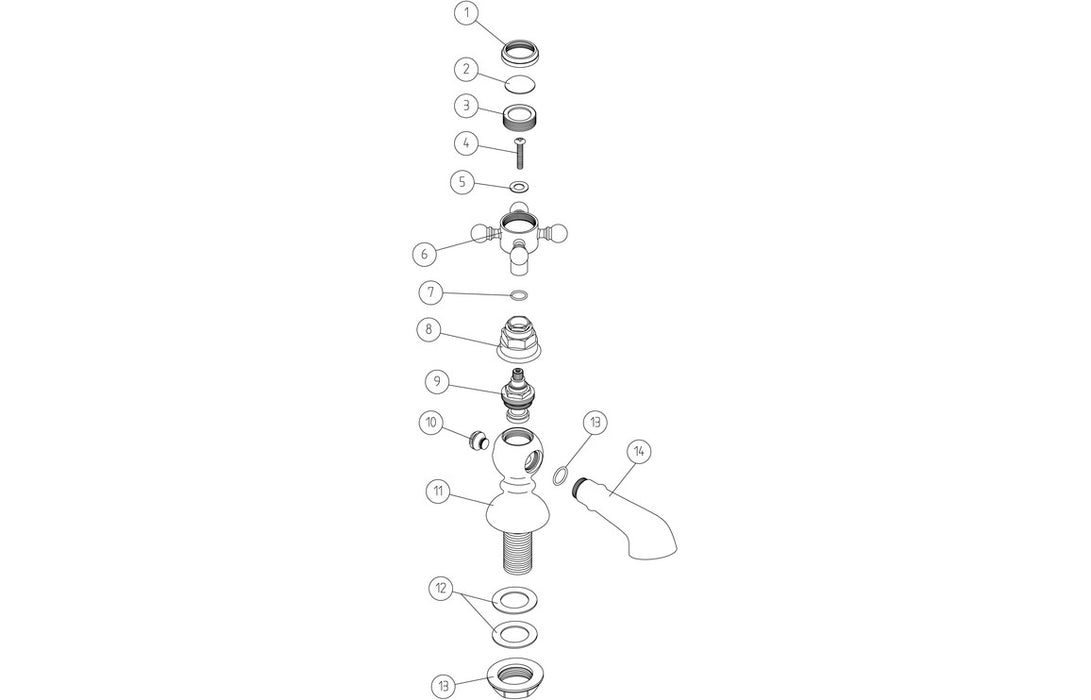 Taverno Basin Pillar Taps - Chrome