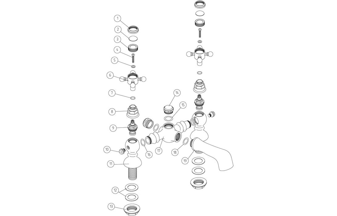 Taverno Bath Filler - Chrome