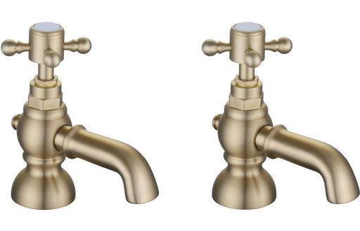 Taverno Bath Pillar Taps - Brushed Brass