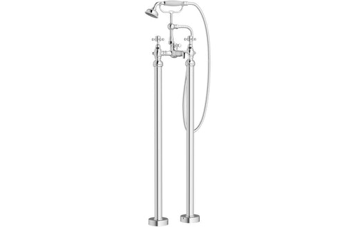 Taverno Floor Standing Bath/Shower Mixer & Shower Kit - Chrome