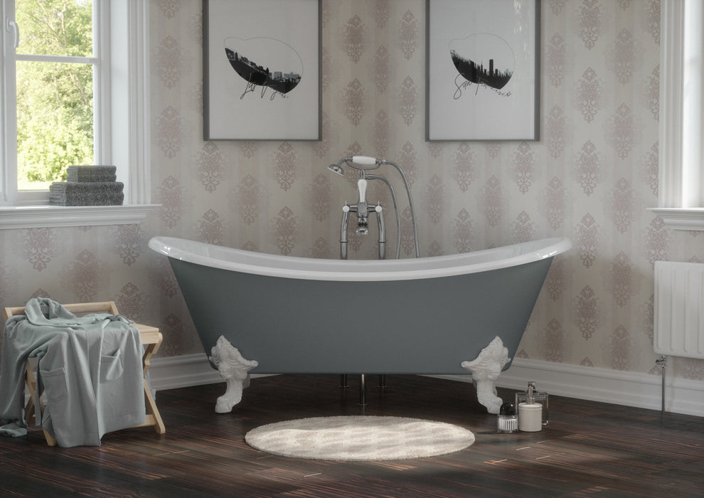 Hurlingham Tebb Freestanding Cast Iron Bath 1840 x 790mm