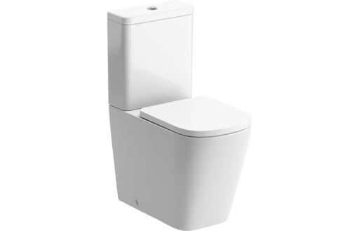 Tilliarde Rimless Close Coupled Fully Shrouded Short Projection WC & Soft Close Seat