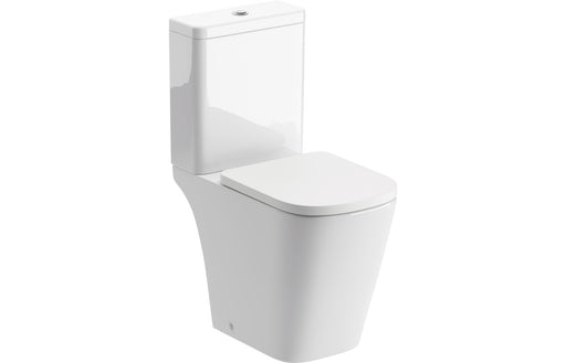Tilliarde Rimless Close Coupled Open Back Short Projection WC & Soft Close Seat